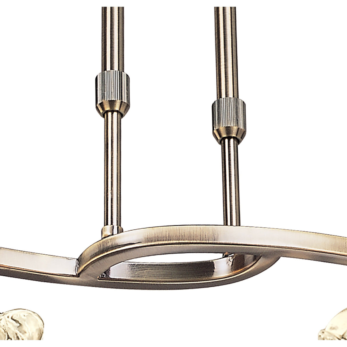 Rosa Telescopic 4 Light Linear Suspension Light - Antique Brass