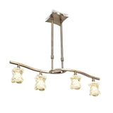 Rosa Telescopic 4 Light Linear Suspension Light - Antique Brass