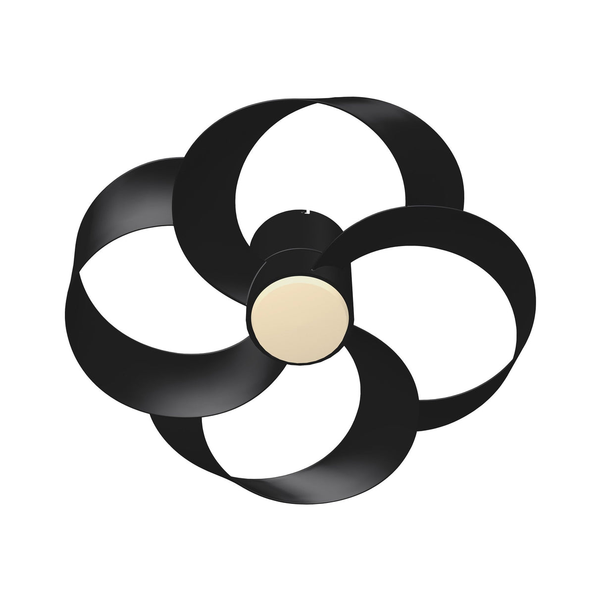 Rose CCT Dimmable LED Ceiling Retractable Fan Light With Remote Control - Black