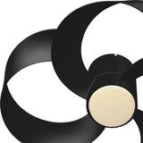 Rose CCT Dimmable LED Ceiling Retractable Fan Light With Remote Control - Black