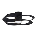 Rose CCT Dimmable LED Ceiling Retractable Fan Light With Remote Control - Black