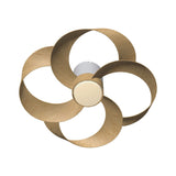 Rose CCT Dimmable LED Ceiling Retractable Fan Light With Remote Control - Brown