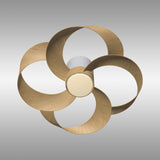 Rose CCT Dimmable LED Ceiling Retractable Fan Light With Remote Control - Brown