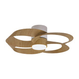 Rose CCT Dimmable LED Ceiling Retractable Fan Light With Remote Control - Brown