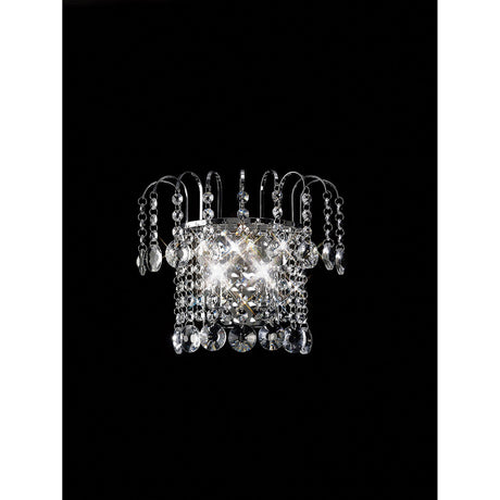 Rosina 2 Light Crystal Wall Light With Switch -  Chrome