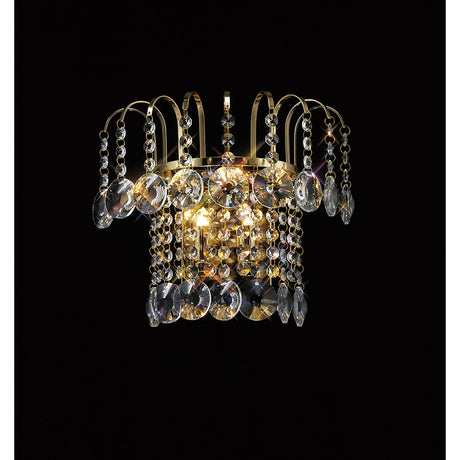 Rosina 2 Light  Crystal Wall Light - Gold