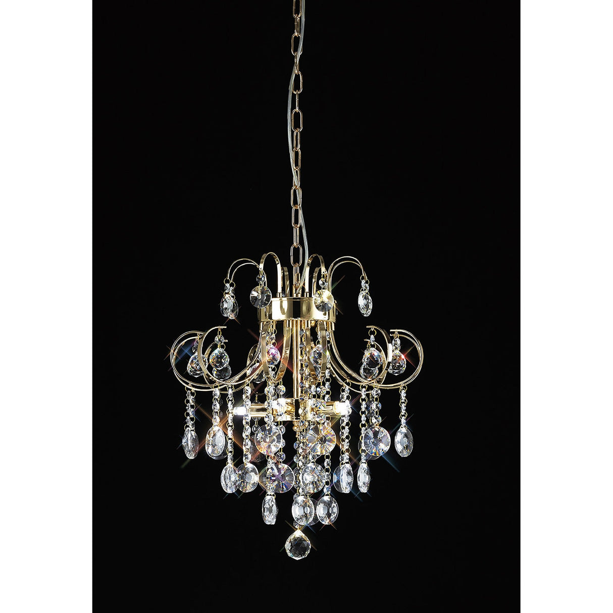Rosina 42cm 5 Light Crystal Chandelier - French Gold