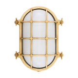 Ross-Emergency LED Bulkhead Ribbed Glass Wall Light IP54
