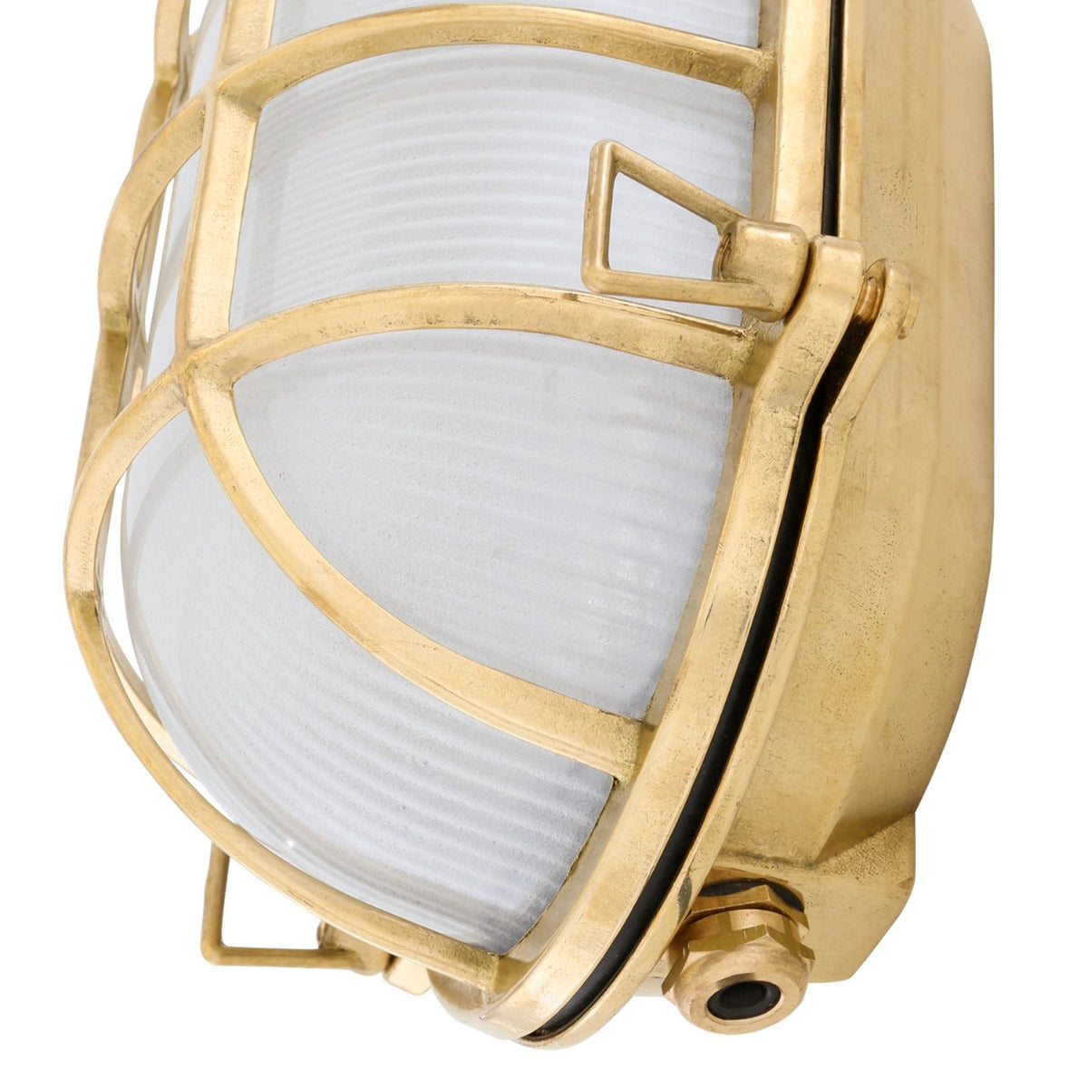 Ross-Emergency LED Bulkhead Ribbed Glass Wall Light IP54