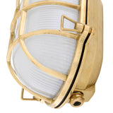 Ross-Emergency LED Bulkhead Ribbed Glass Wall Light IP54
