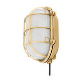 Ross-Emergency LED Bulkhead Ribbed Glass Wall Light IP54