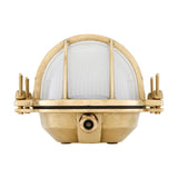 Ross-Emergency LED Bulkhead Ribbed Glass Wall Light IP54