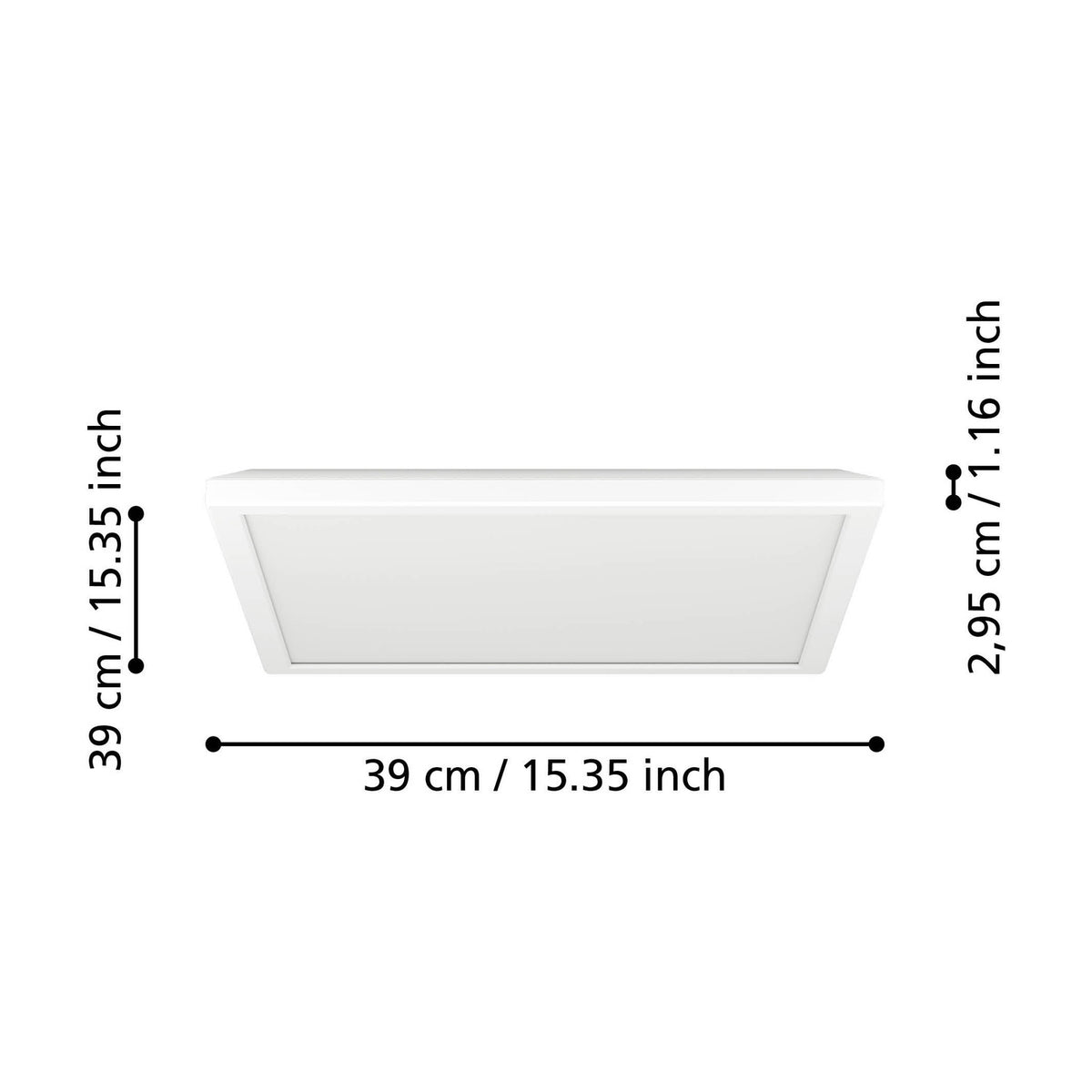 Rovito LED Panel Light 39 x 39cm - White