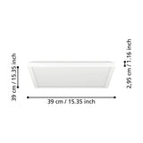 Rovito LED Panel Light 39 x 39cm - White