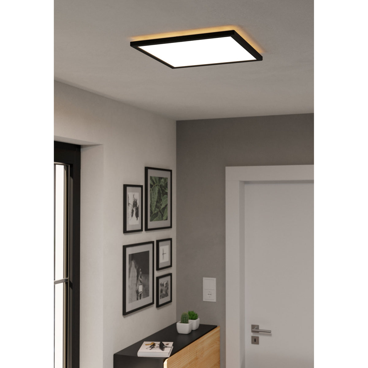 Rovito LED Panel Light 39 x 39cm with Remote - Black