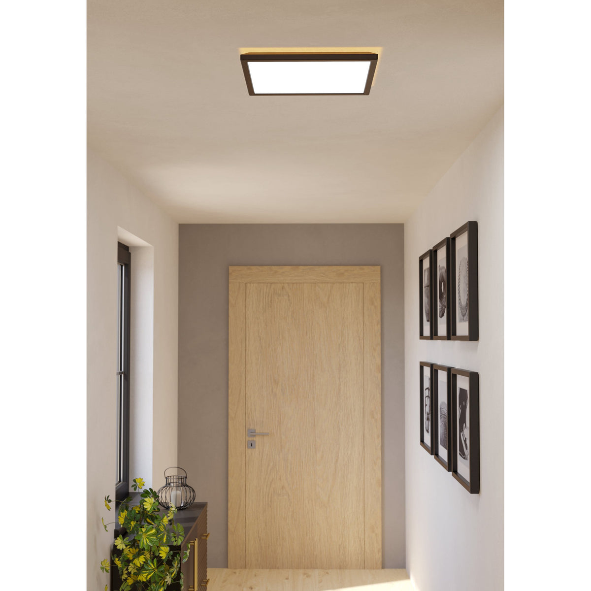 Rovito LED Panel Light 39 x 39cm with Remote - Black