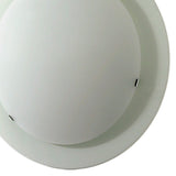 Ruby 1 Light Flush Round Opal Glass Ceiling Light - Satin Nickel