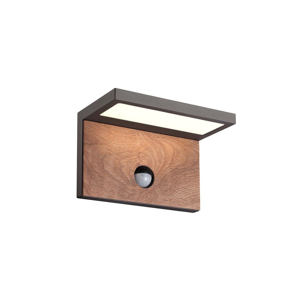 Ruka PIR Sensor Outdoor LED Wall Light - Anthracite/Brown
