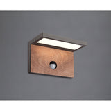 Ruka PIR Sensor Outdoor LED Wall Light - Anthracite/Brown