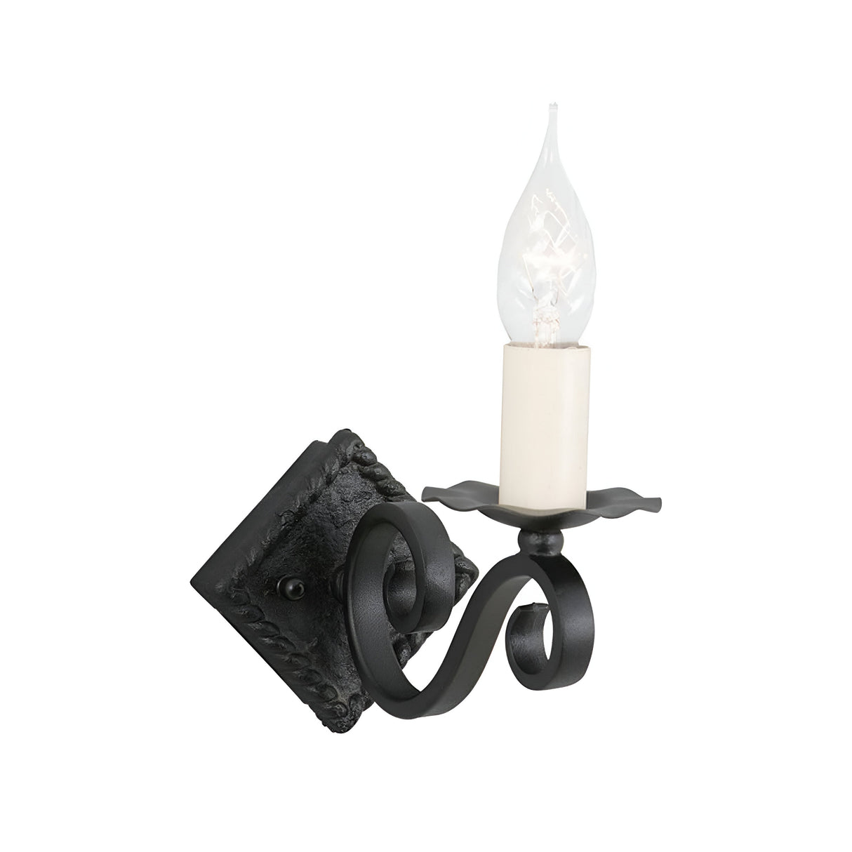 Rectory 1 Light Wall - Black