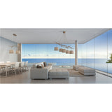 Sabina 5 Light Cluster Pendant Light - Light Brown With Linen Shade