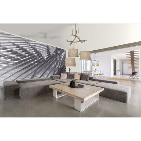 Sabina 3 Light Cluster Pendant Light - Light Brown With Linen Shade