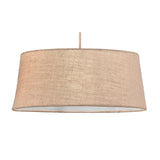 Sabina 60cm Round 1 Light Pendant Light - Brown With Linen Shade