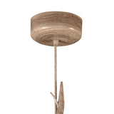 Sabina 35cm Round 1 Light Pendant Light - Brown With Linen Shade