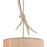 Sabina 30cm Round 1 Light Pendant Light - Brown With Linen Shade