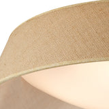 Sabina 5 Light Flush Ceiling Light - Brown With Linen Shade