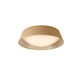 Sabina 3 Light Flush Ceiling Light - Brown With Linen Shade