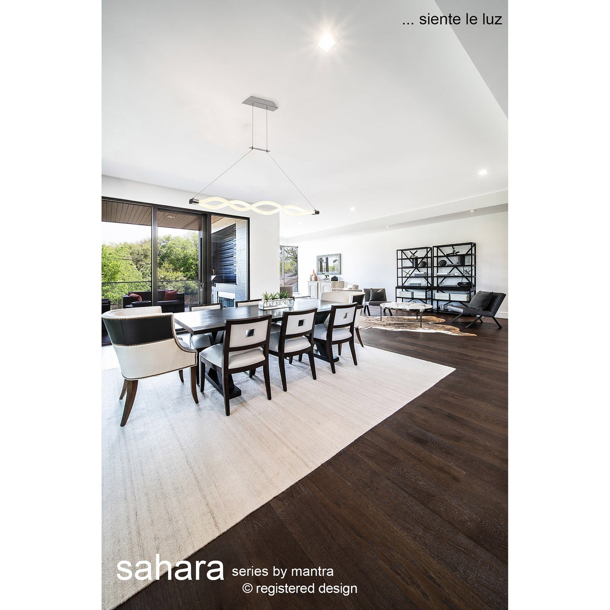 Sahara LED Linear Suspension Light 40W 3000K - Chrome