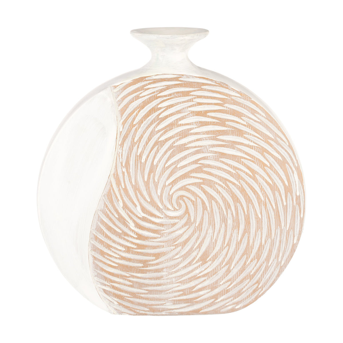 Sakti Vase 31cm - White & Gold