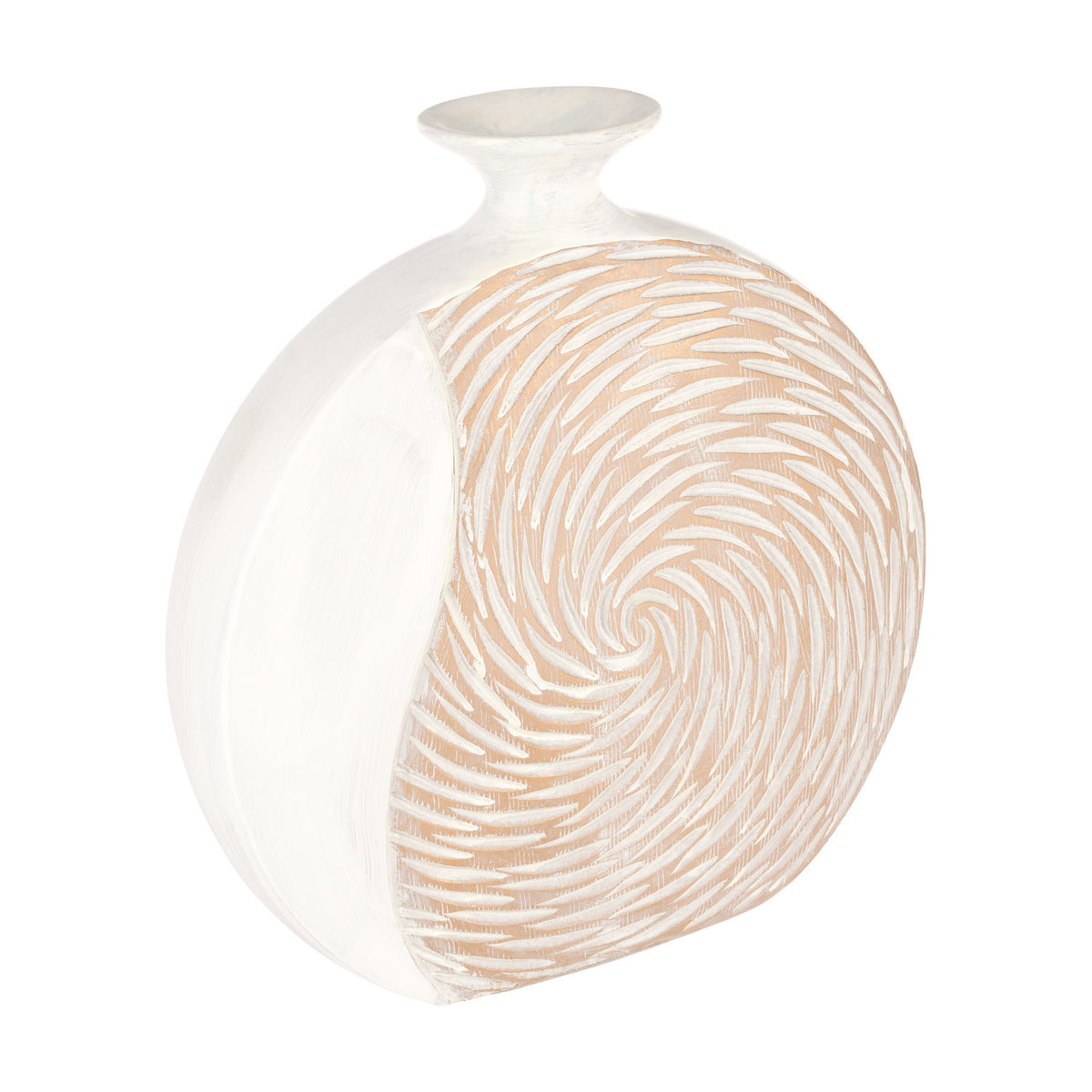 Sakti Vase 31cm - White & Gold