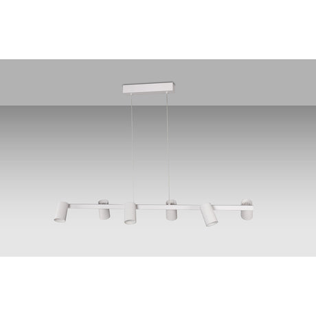 Sal 6 Light Spotlight Linear Suspension Light- Matt White