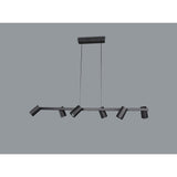 Sal 6 Light Spotlight Linear Suspension Light- Matt Black