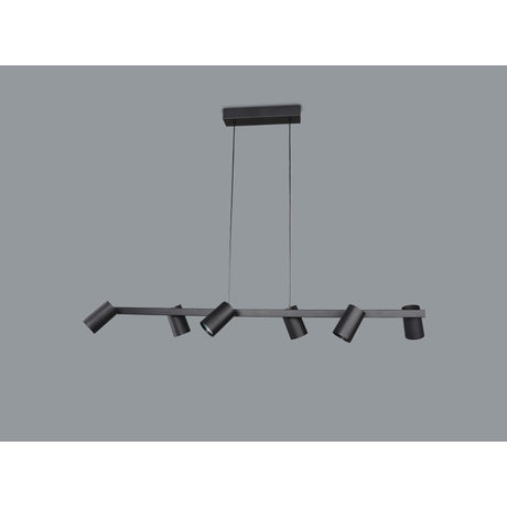 Sal 6 Light Spotlight Linear Suspension Light- Matt Black