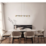 Sal 6 Light Spotlight Linear Suspension Light - Gold & Black
