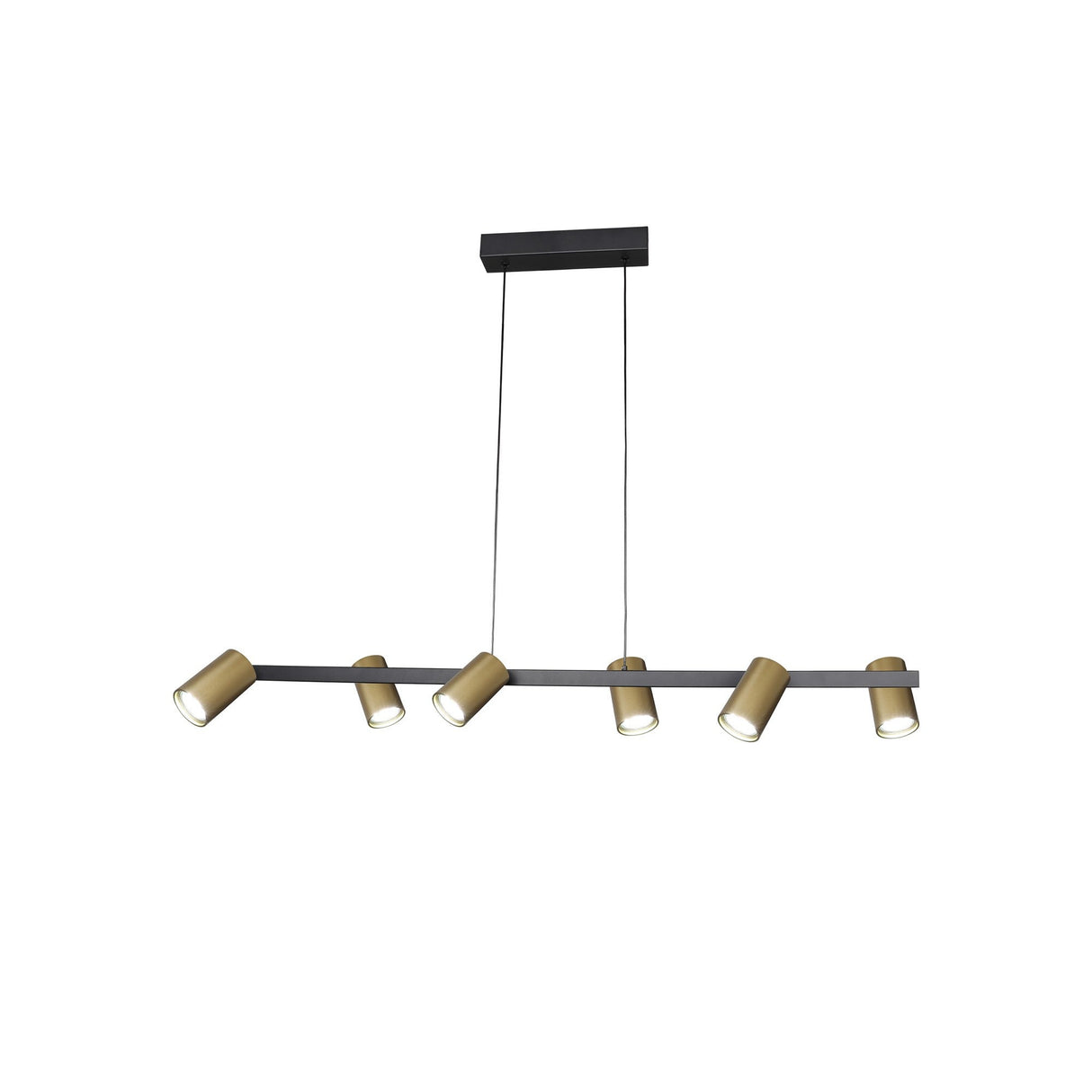 Sal 6 Light Spotlight Linear Suspension Light - Gold & Black
