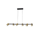 Sal 6 Light Spotlight Linear Suspension Light - Gold & Black