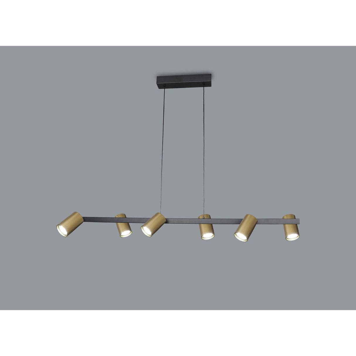 Sal 6 Light Spotlight Linear Suspension Light - Gold & Black