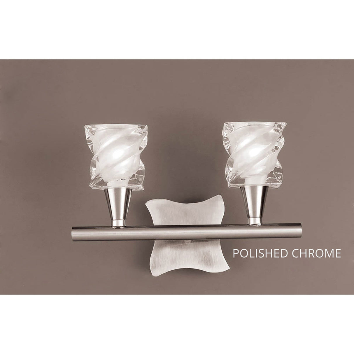 Salomon 2 Light Wall Light With Switch - Polished Chrome