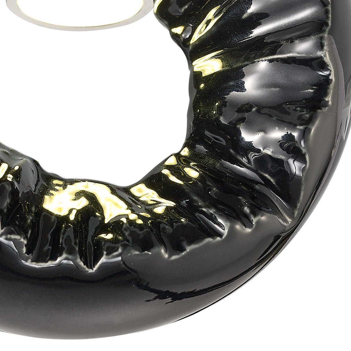 Salvio LED Round Ceramic Semi-Flush Ceiling Light 4200K 3W - Black