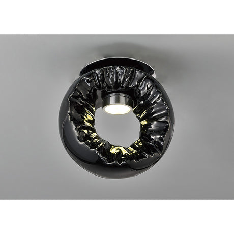 Salvio LED Round Ceramic Semi-Flush Ceiling Light 4200K 3W - Black