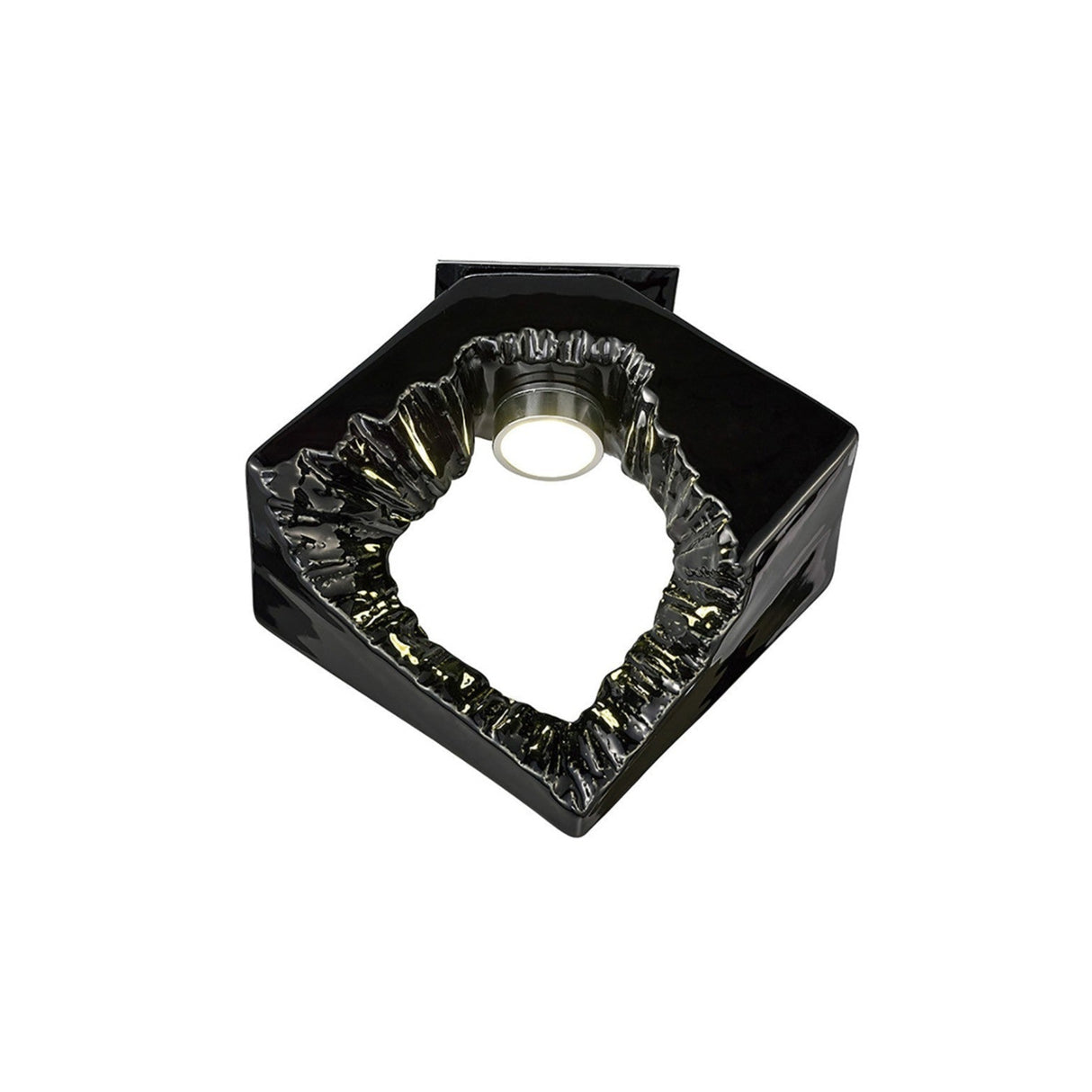 Salvio LED Square Ceramic Semi-Flush Ceiling Light 4200K 3W - Black