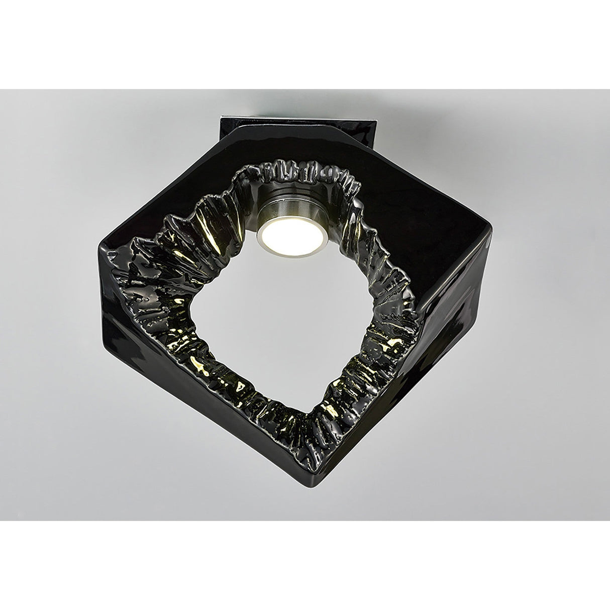 Salvio LED Square Ceramic Semi-Flush Ceiling Light 4200K 3W - Black