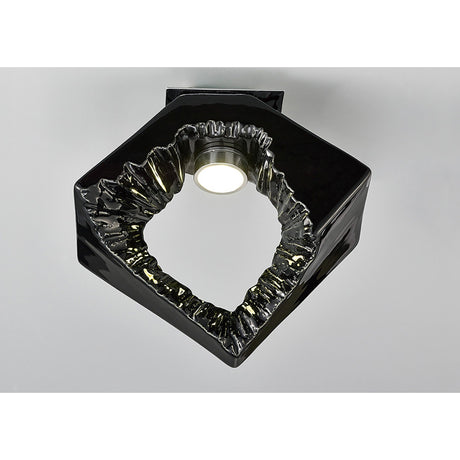 Salvio LED Square Ceramic Semi-Flush Ceiling Light 4200K 3W - Black