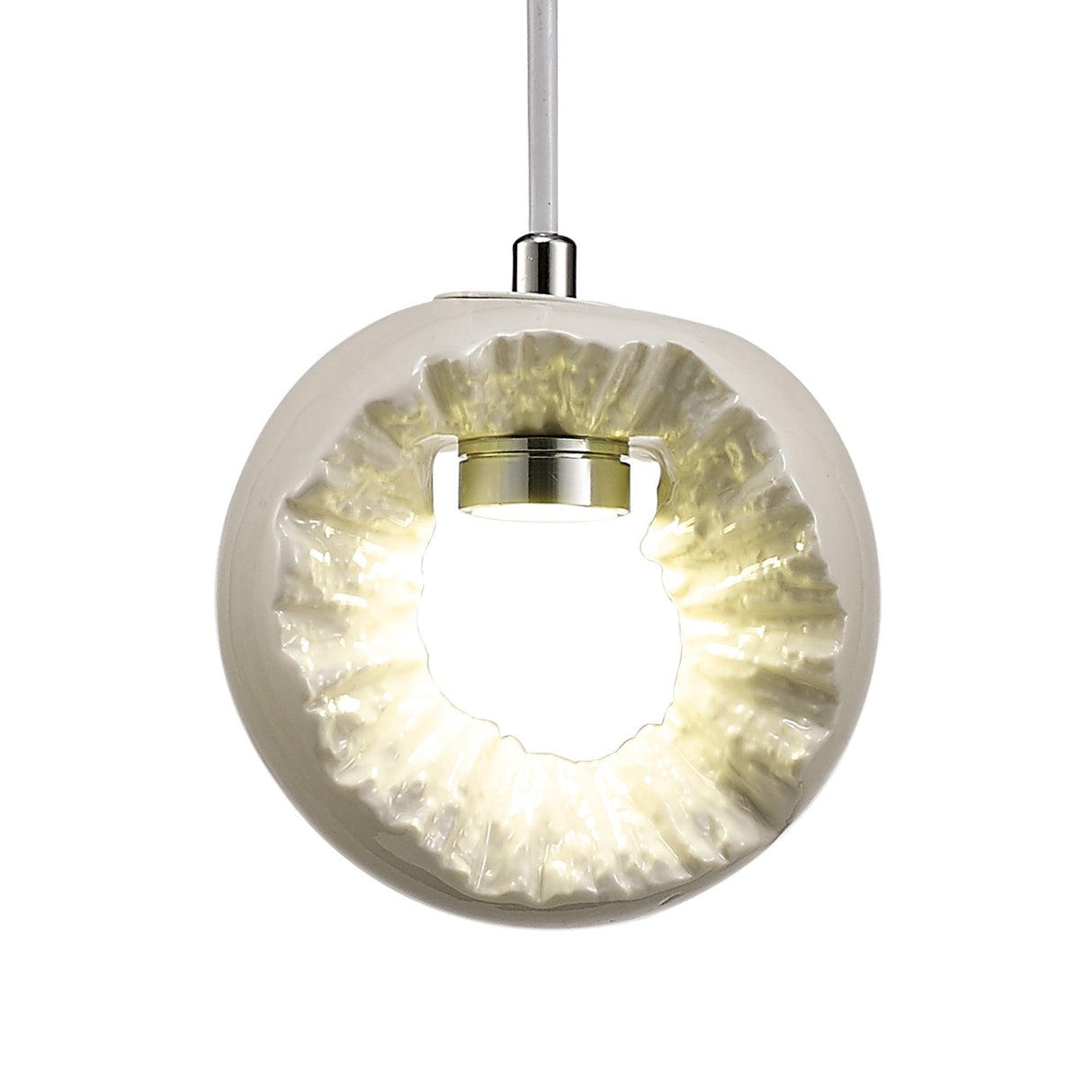 Salvio 15cm Ceramic LED Pendant Light 3W 4200K - Chrome & White