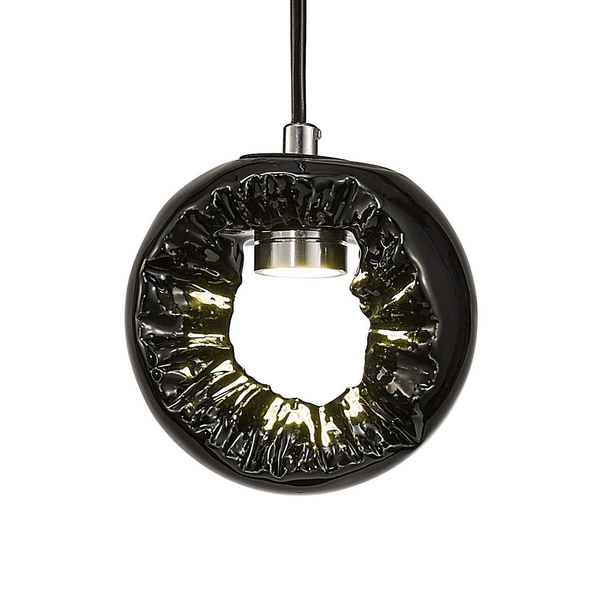 Salvio 15cm Ceramic LED Pendant Light 3W 4200K - Chrome & Black