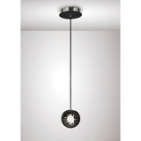 Salvio 15cm Ceramic LED Pendant Light 3W 4200K - Chrome & Black